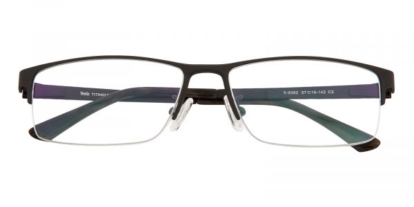 Men's Rectangle Eyeglasses Half Frame Titanium Gunmetal - ST0174