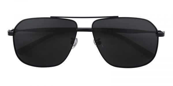 Men's Rectangle Sunglasses Full Frame Metal Black - SUP0463