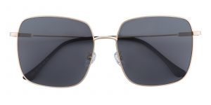 Men's Square Sunglasses Full Frame Metal Golden - SUP0447