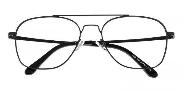 Unisex Aviator Eyeglasses Full Frame Metal Black - FM1194