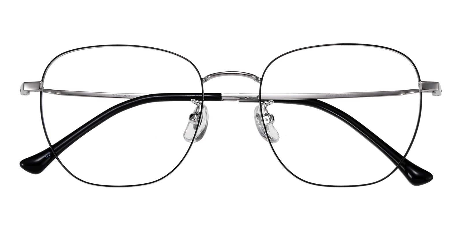 Unisex Aviator Eyeglasses Full Frame Titanium Black/Silver - FT0294