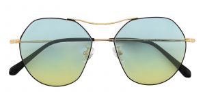 Unisex Aviator Sunglasses Full Frame Titanium Black/Golden - SUP0578