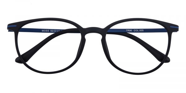 Unisex Classic Wayframe Eyeglasses Full Frame Metal TR90 Black - FP1974