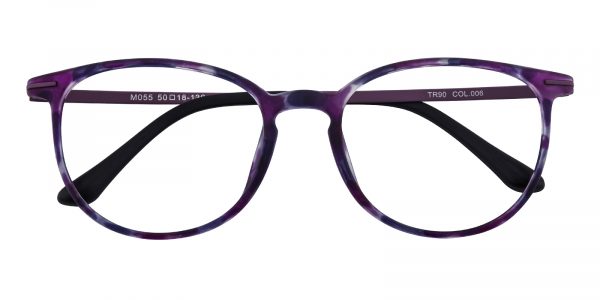 Unisex Classic Wayframe Eyeglasses Full Frame Metal TR90 Purple - FP1975