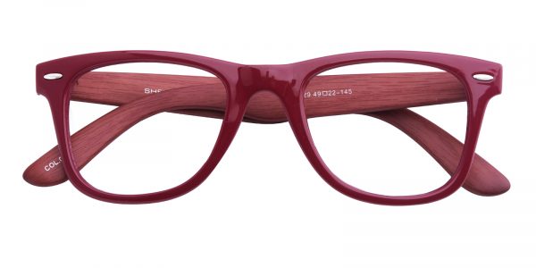 Unisex Classic Wayframe Eyeglasses Full Frame Plastic Burgundy - FP0616