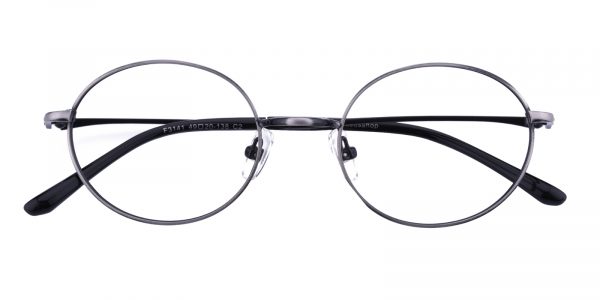 Unisex Oval Eyeglasses Full Frame Metal Gunmetal - FM1191
