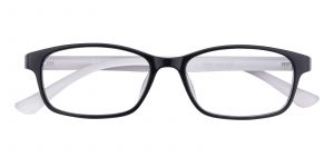 Unisex Oval Eyeglasses Full Frame TR90 Black/Crystal - FP1631