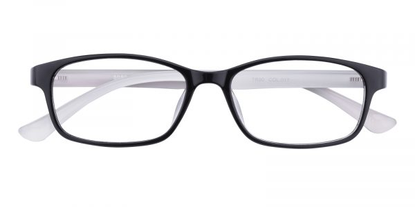 Unisex Oval Eyeglasses Full Frame TR90 Black/Crystal - FP1631