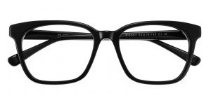Unisex Rectangle Eyeglasses Full Frame Plastic Black - FZ1188