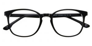 Unisex Rectangle Eyeglasses Full Frame Plastic Black - FZ1210
