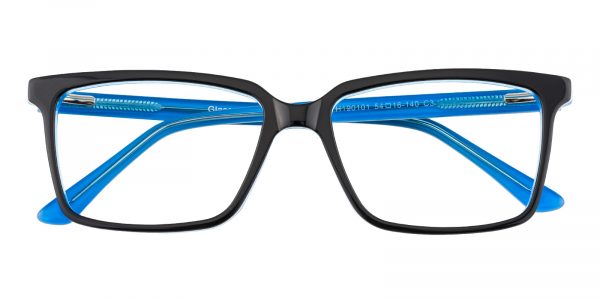 Unisex Rectangle Eyeglasses Full Frame Plastic Black/Blue - FZ1303