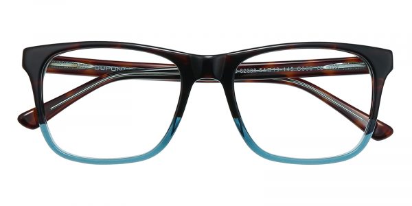 Unisex Rectangle Eyeglasses Full Frame Plastic Black/Green - FZ1392