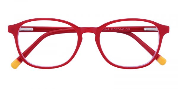 Unisex Rectangle Eyeglasses Full Frame Plastic Red - FZ1203
