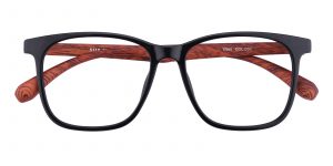Unisex Rectangle Eyeglasses Full Frame TR90 Black/Chocolate - FP1645