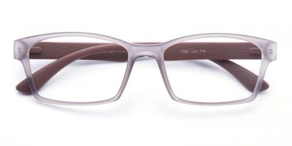 Unisex Rectangle Eyeglasses Full Frame TR90 Gray - FP1458