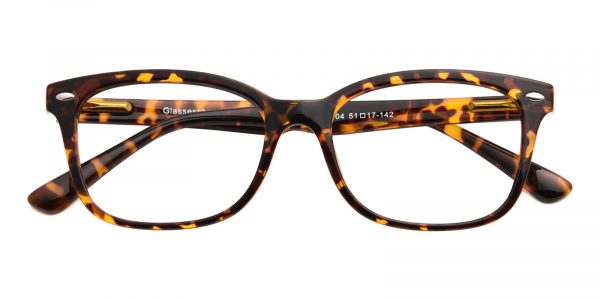 Unisex Rectangle Eyeglasses Full Frame TR90 Tortoise - FP1112