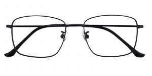 Unisex Rectangle Eyeglasses Full Frame Titanium Black - FT0203