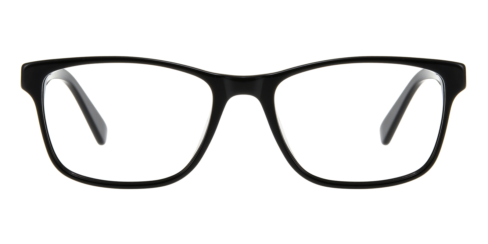 Unisex Rectangle Horn Eyeglasses Full Frame Plastic Black Fz1231