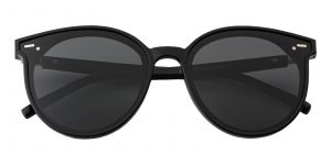 Unisex Round Sunglasses Full Frame Plastic Black - SUP0636