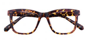 Unisex Square Eyeglasses Full Frame Plastic Tortoise - FP1736