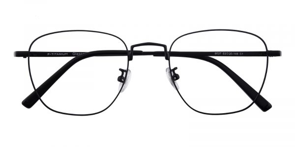 Unisex Square Eyeglasses Full Frame Titanium Black - FT0329