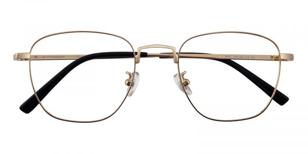 Unisex Square Eyeglasses Full Frame Titanium Golden - FT0330