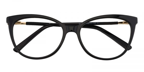 Women's Cat Eye Eyeglasses Full Frame Plastic Black - FZ1332