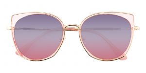 Women's Cat Eye Sunglasses Full Frame Metal Plastic Pink - SUP0624