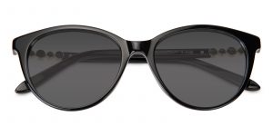 Women's Cat Eye Sunglasses Full Frame Plastic Black - SUP0684