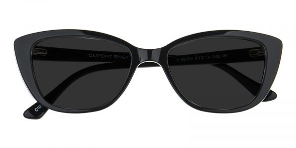 Women's Cat Eye Sunglasses Full Frame Plastic Black/White - SUP0655