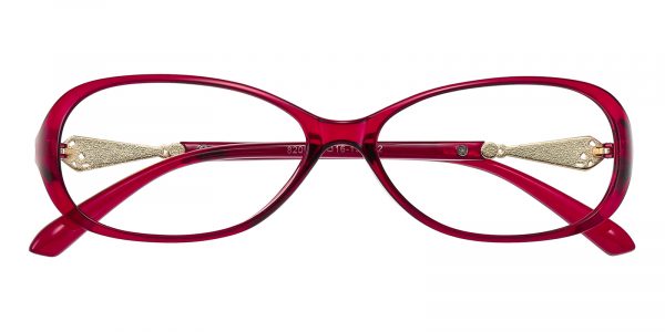 Women's Oval Eyeglasses Full Frame TR90 Red - FP1839