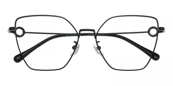 Women's Polygon Eyeglasses Full Frame Titanium Black - FT0357