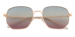 Women's Polygon Sunglasses Full Frame Metal Golden - SUP0696