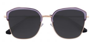 Women's Polygon Sunglasses Full Frame Metal Purple/Golden - SUP0500