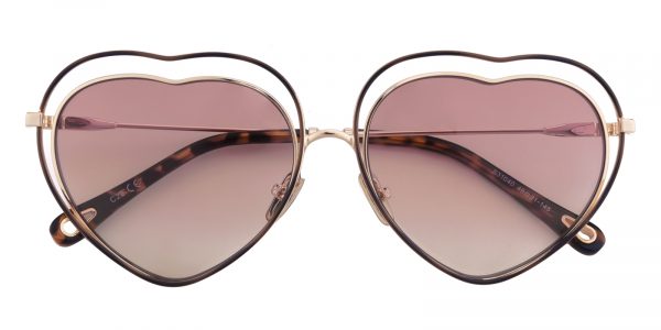 Women's Polygon Sunglasses Full Frame Metal Tortoise - SUP0434