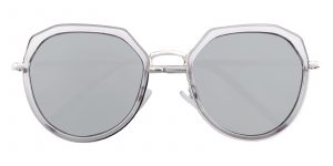 Women's Polygon Sunglasses Full Frame TR90 Gray/Silver mirror-coating - SUP0458