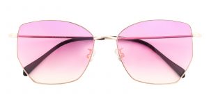 Women's Polygon Sunglasses Full Frame Titanium Golden - SUP0497
