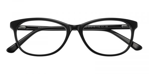 Women's Rectangle Eyeglasses Full Frame Plastic Black - FZ1302