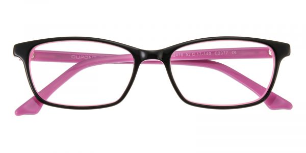 Women's Rectangle Eyeglasses Full Frame Plastic Black/Pink - FZ1252