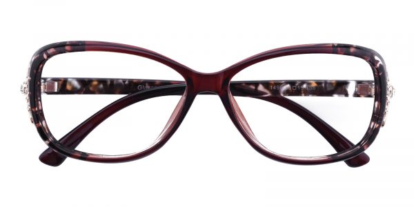 Women's Rectangle Eyeglasses Full Frame Plastic Brown - FP1759