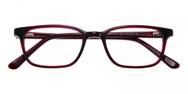 Women's Rectangle Eyeglasses Full Frame Plastic Burgundy - FZ1278