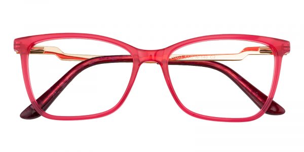 Women's Rectangle Eyeglasses Full Frame Plastic Burgundy - FZ1327
