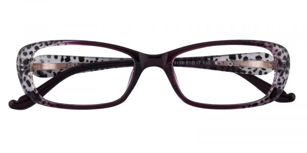 Women's Rectangle Eyeglasses Full Frame Plastic Purple - FP1181