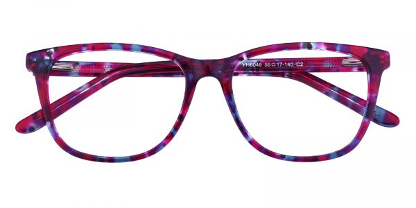 Women's Rectangle Eyeglasses Full Frame Plastic Purple Tortoise - FZ1269