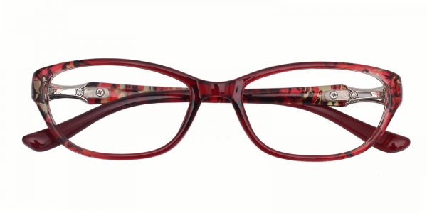 Women's Rectangle Eyeglasses Full Frame Plastic Red - FP1188
