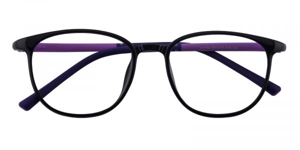 Women's Rectangle Eyeglasses Full Frame TR90 Black/Purple - FP1960