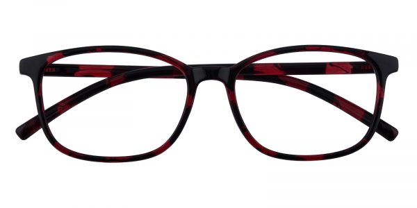 Women's Rectangle Eyeglasses Full Frame TR90 Black/Red - FP1946
