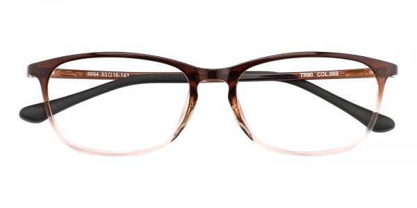 Women's Rectangle Eyeglasses Full Frame TR90 Brown - FP1793