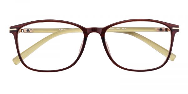 Women's Rectangle Eyeglasses Full Frame TR90 Brown - FP1804