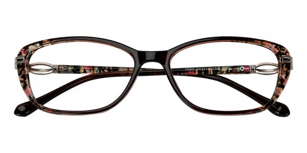 Women's Rectangle Eyeglasses Full Frame TR90 Brown - FP1936